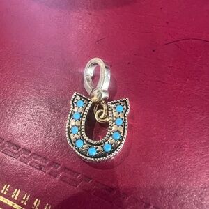 Juicy Couture "U" Charm Blue Crystal Horseshoe Style